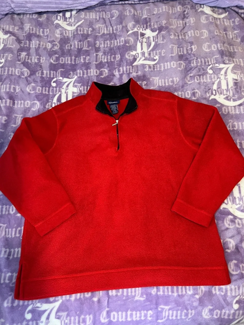 Catalina Red Quarter Zip Fleece Pullover Size L